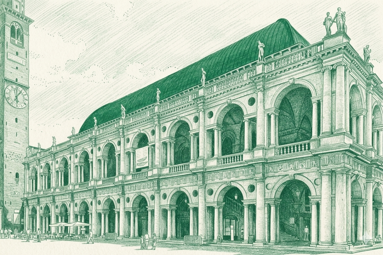 Basilica Palladiana, Vicenza – illustrazione a china